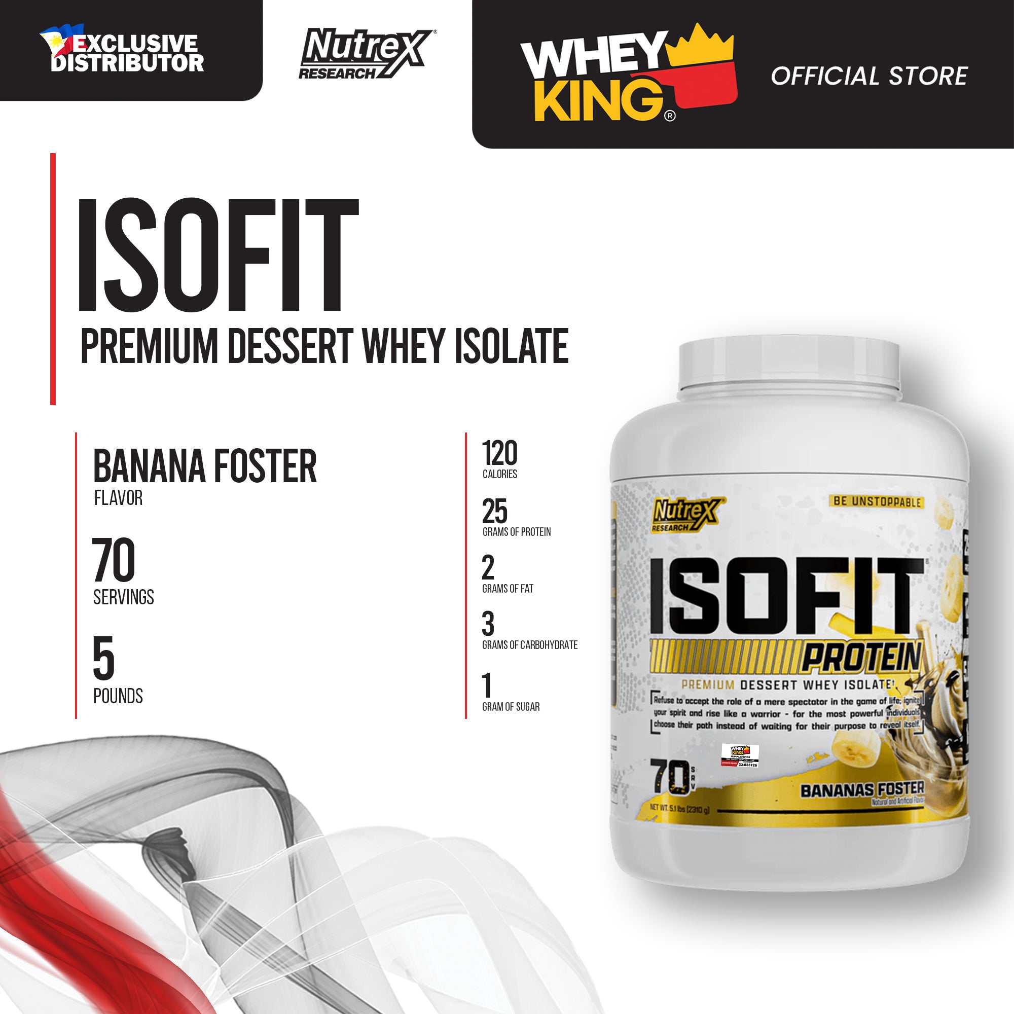 Nutrex Isofit 100 Whey Protein Isolate 5lbs — Whey King Supplements