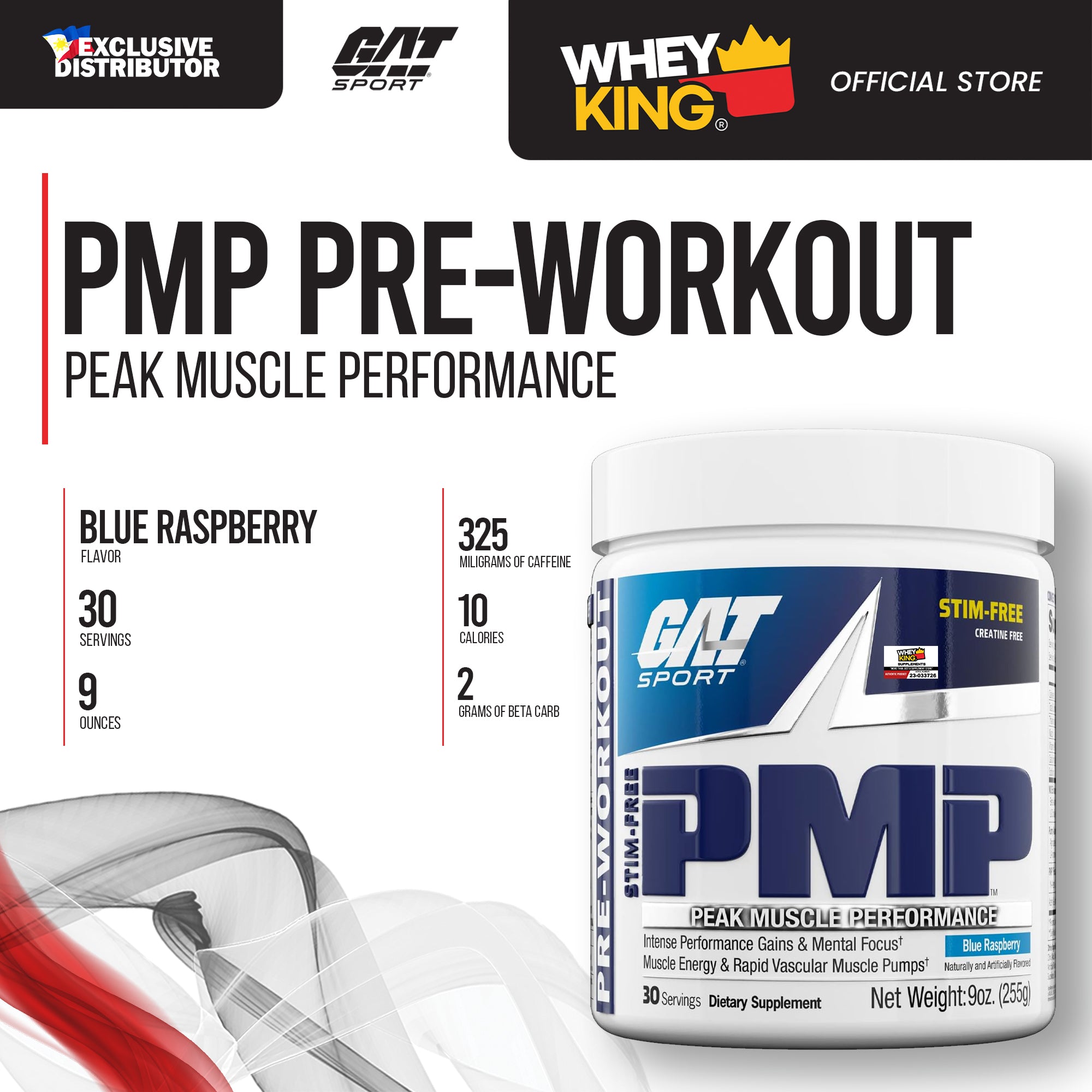 GAT Sport - PMP Pre-Workout with FREE BIDON