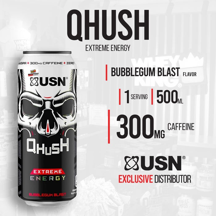 USN Qhush Preworkout Extreme Energy + Nootropic RTD EXP. 03/31/2025