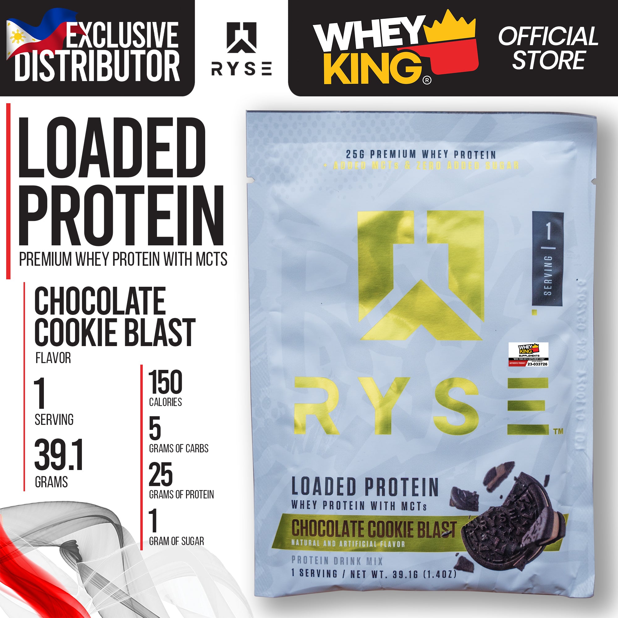 RYSE Loaded Protein Travel Pack = 10 pcs = ( 1 serving / sachet )