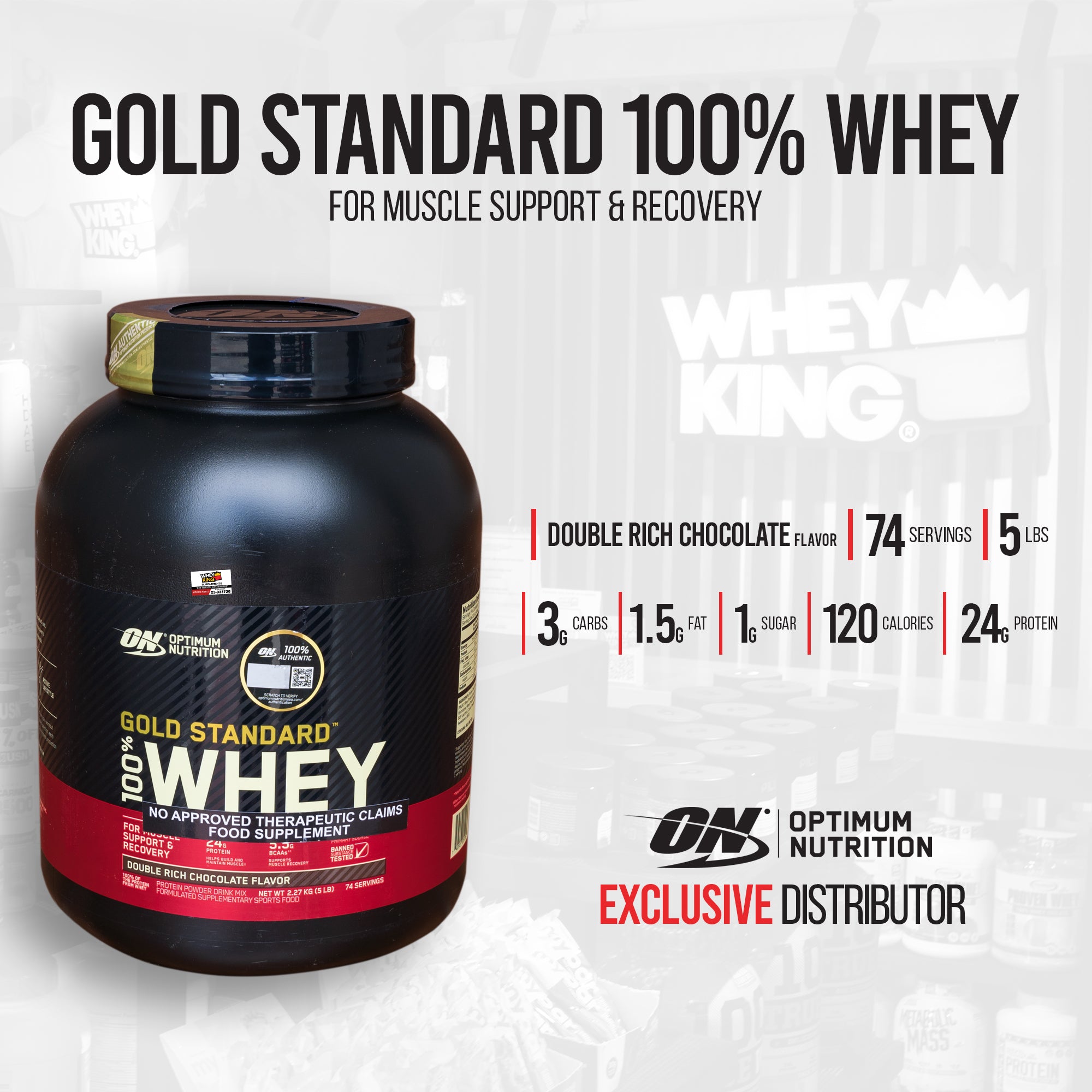 Optimum Nutrition - Gold Standard 100% Whey (5lbs)