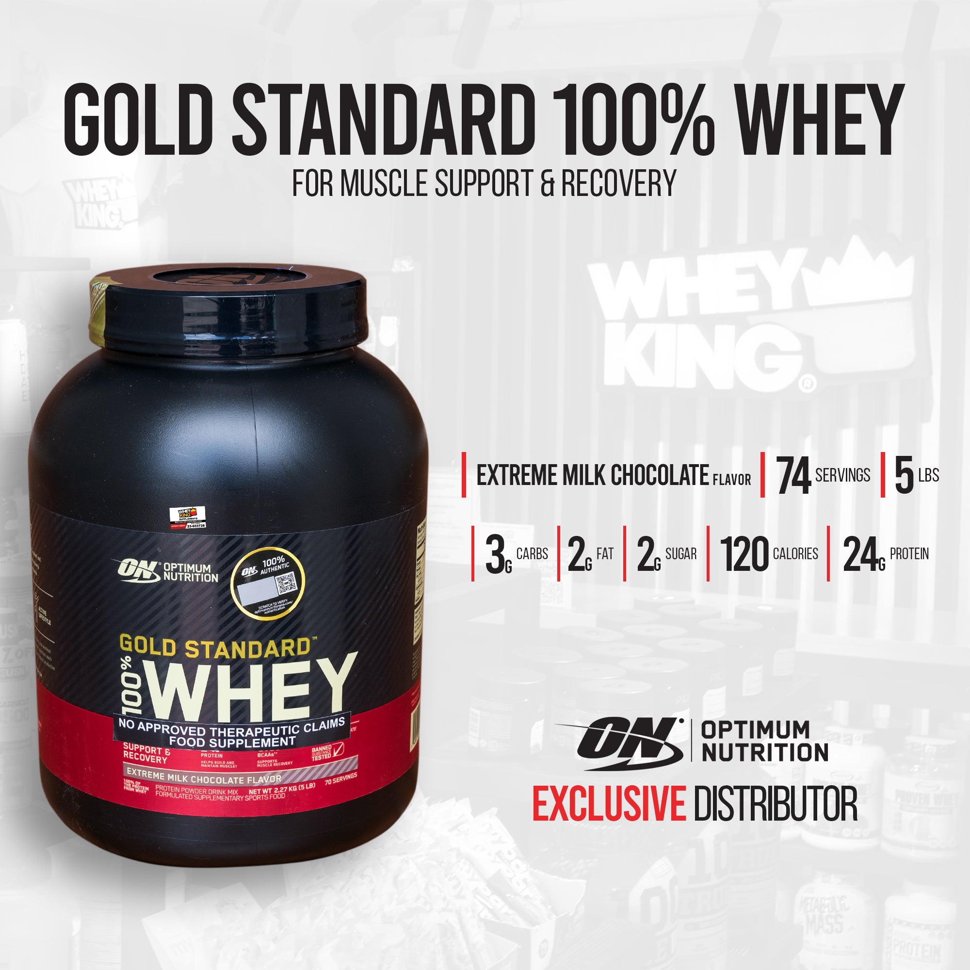 Optimum Nutrition - Gold Standard 100% Whey (5lbs)