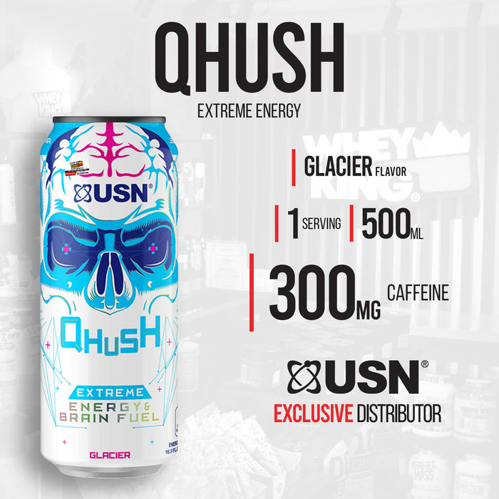 USN Qhush Preworkout Extreme Energy + Nootropic RTD EXP. 03/31/2025