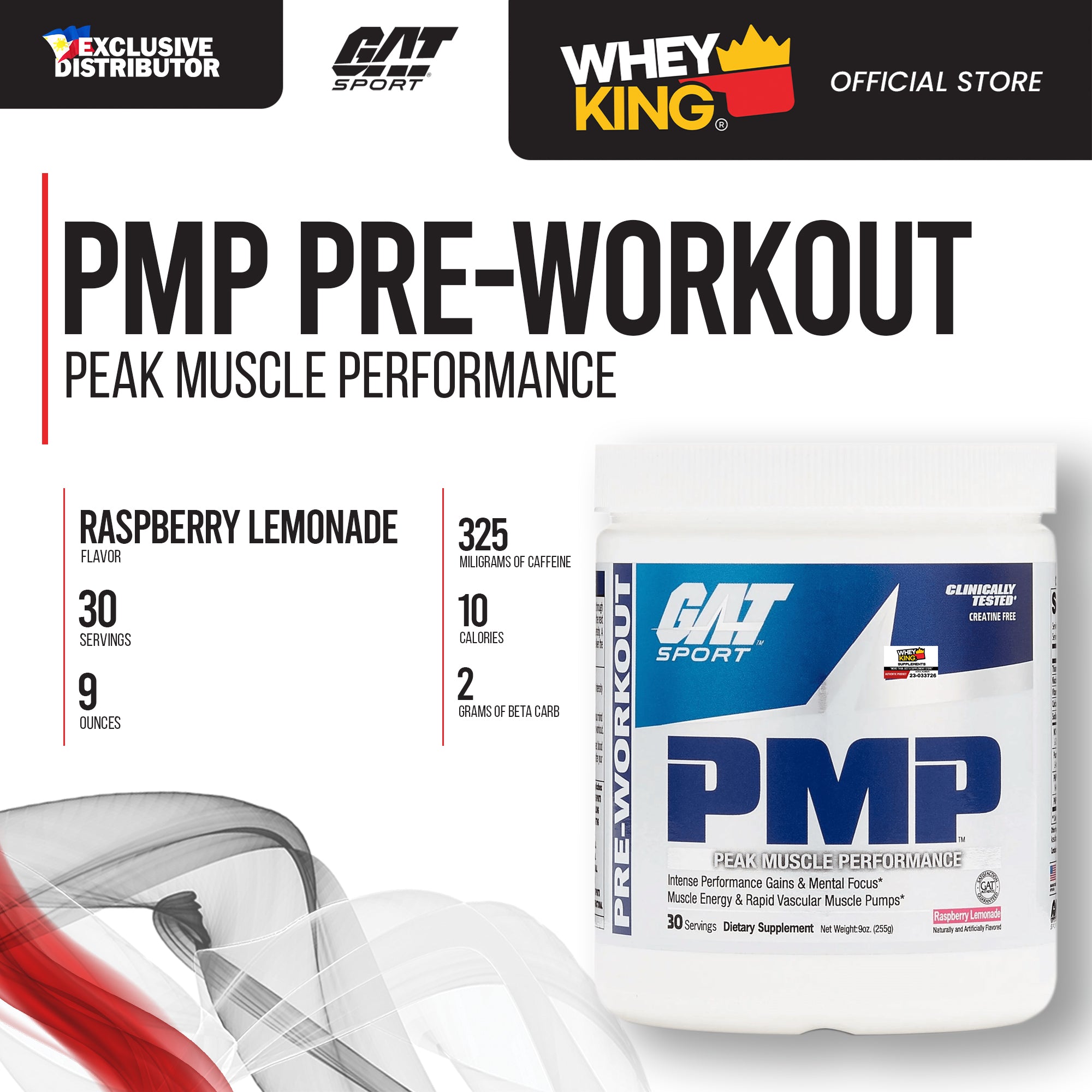 GAT Sport - PMP Pre-Workout with FREE BIDON