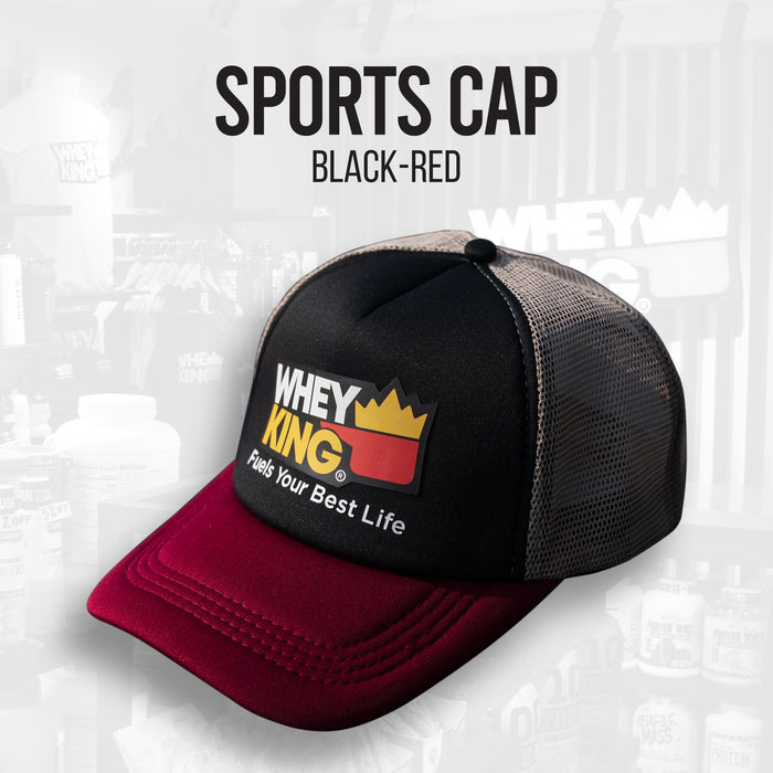 Whey King Sports Cap Black-Red