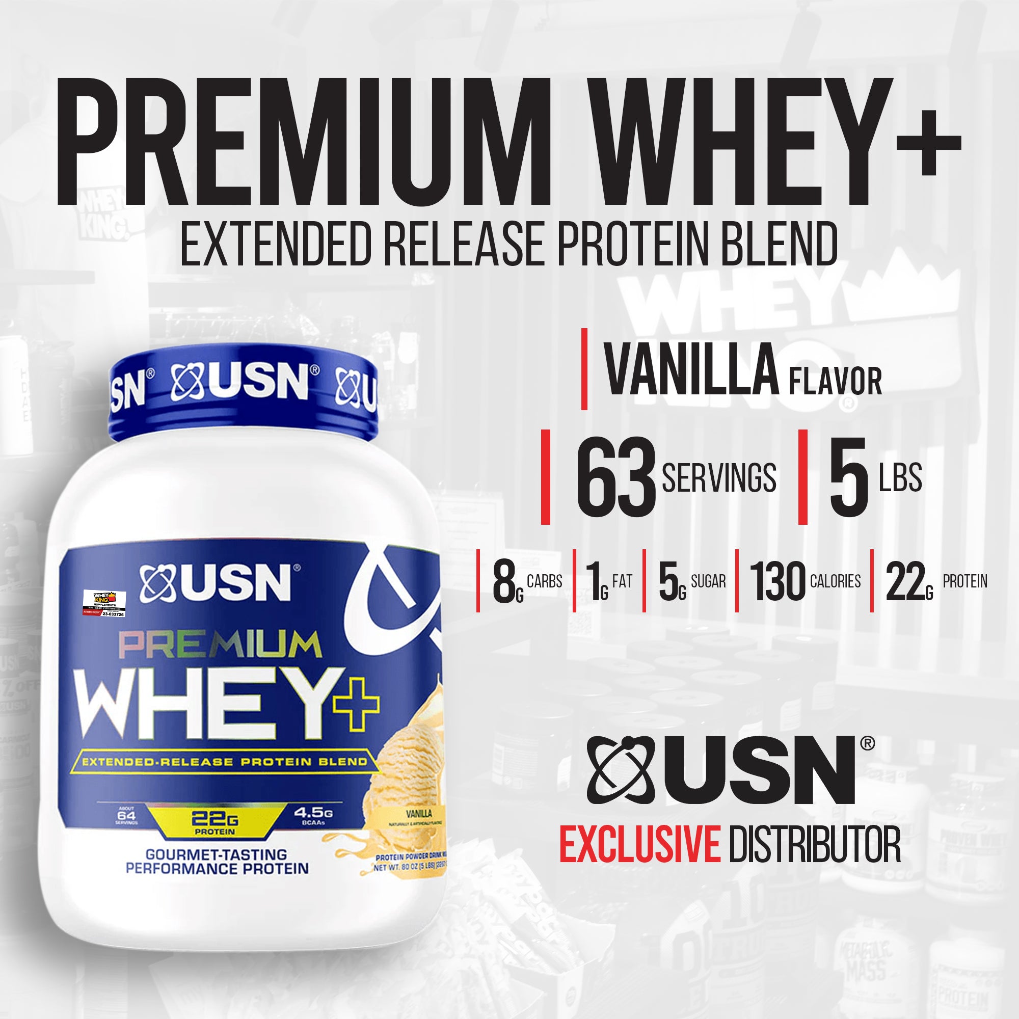 USN Premium Whey+ Protein 5lbs