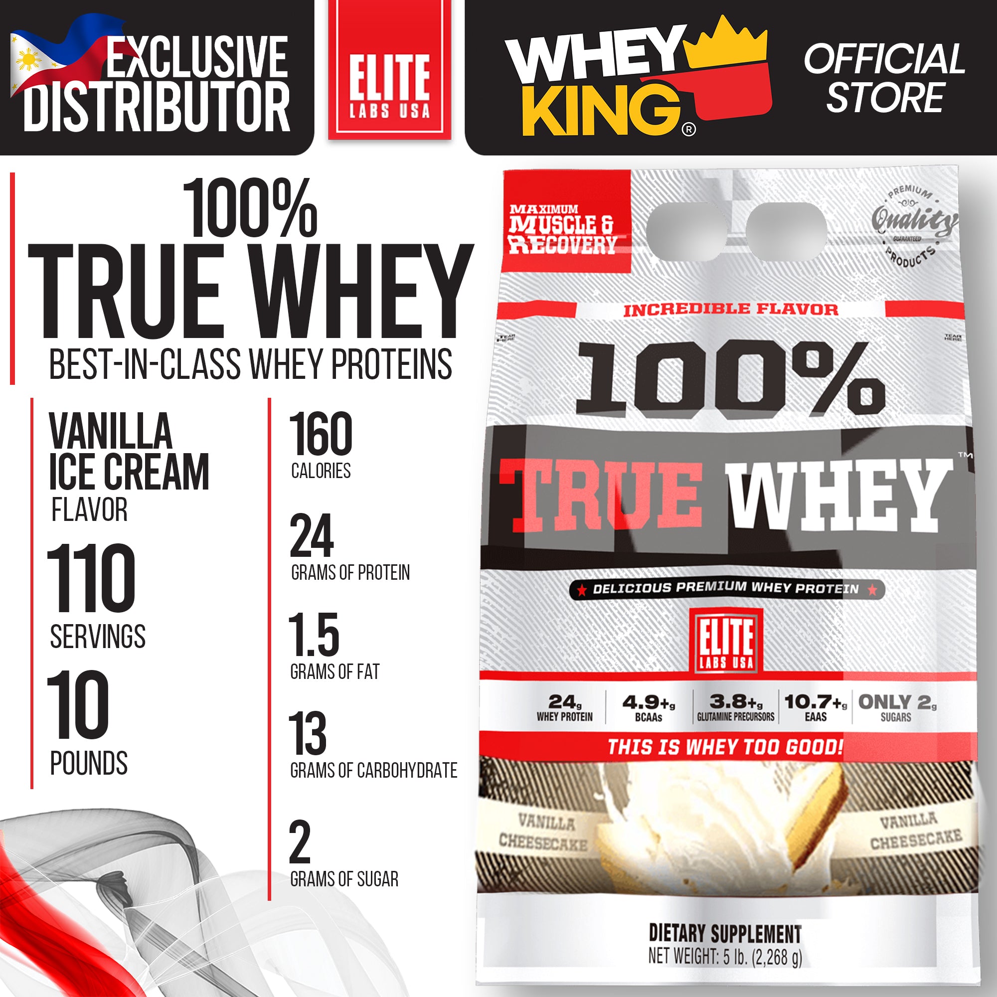 Elite Labs USA - 100% True Whey (10lbs)